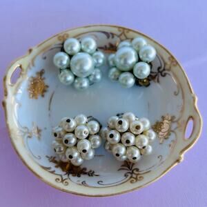 Earring Lot of 2 Pair Vintage 1950's Japan Clip On Bead Earrings